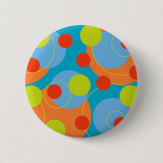 Retro Fruity Fun Bubbly Dots Cute Colorful Button
