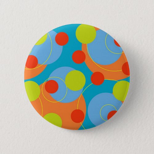 Retro Fruity Fun Bubbly Dots Cute Colorful Button