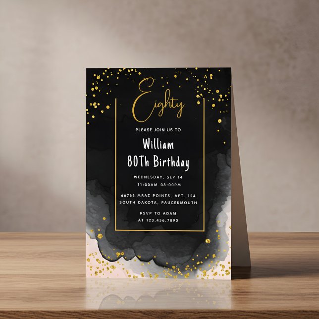 Retro Fun Adult Humor Happy Chic 80th Birthday  Invitation (Creator Uploaded)