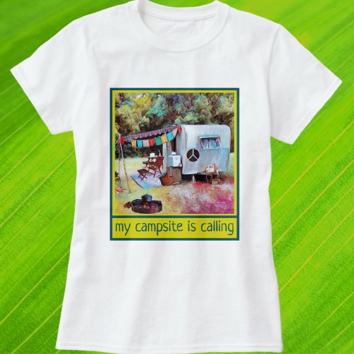 Retro Fun and Vintage Vibe Camper Trailer T_Shirt