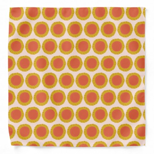 Retro Fun Daisy Sunflower Pattern Pink Orange Gold Bandana