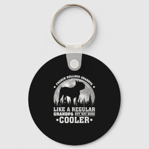 Retro Fun French Bulldog Grandpa Father's Day Keychain