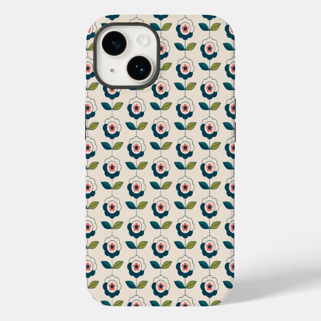 Retro Fun Garden Flower Pattern Case-Mate iPhone Case (Back)