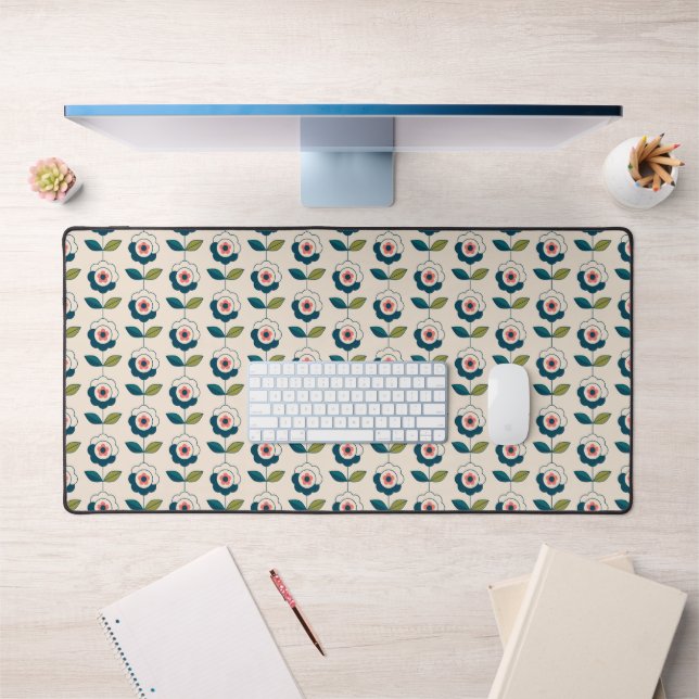 Retro Fun Garden Flower Pattern Desk Mat (Office 1)