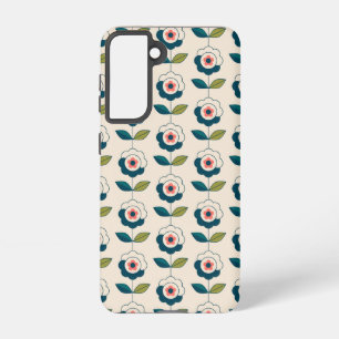 Retro Fun Garden Flower Pattern Samsung Galaxy S21 Case