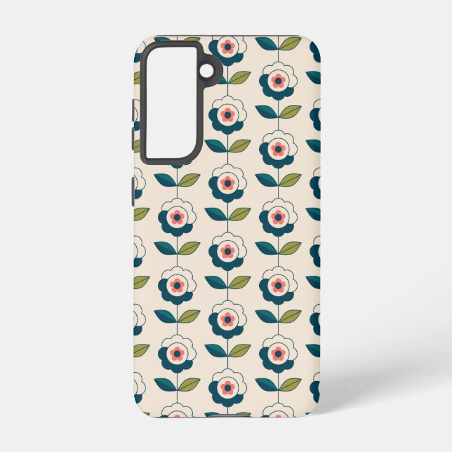 Retro Fun Garden Flower Pattern Samsung Galaxy Case (Back)