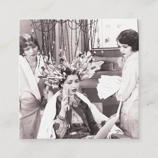 Retro Fun Hair Salon Referral Card (Front)