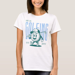 Retro Fun Humor Blue Personalized Golf Wife T-Shirt