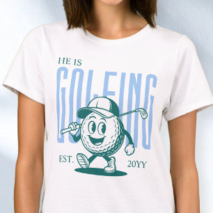 Retro Fun Humor Blue Personalized Golf Wife T-Shirt