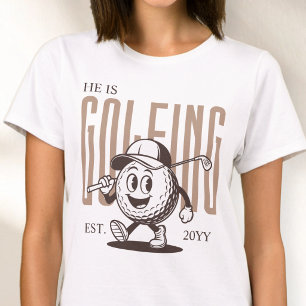 Retro Fun Humor Brown Personalized Golf Wife T-Shirt