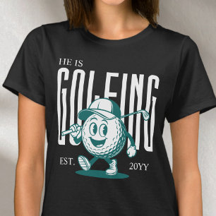 Retro Fun Humor White Personalized Golf Wife T-Shirt