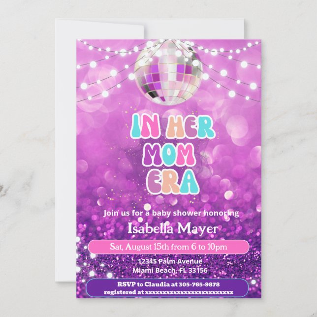 Retro Fun In Her Mom Era Baby Shower Invitation (Front)