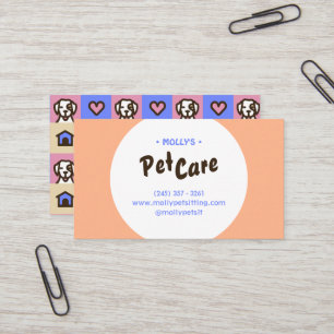 Retro Fun Pet Care Boarding Sitting Business Card