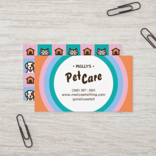 Retro Fun Pet Care Boarding Sitting Business Card