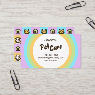 Retro Fun Pet Care Boarding Sitting Business Card