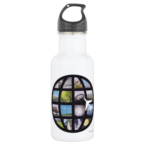 Retro Fun Photos Globe Jet Set Design Fun Stainless Steel Water Bottle