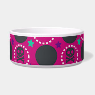 Retro Fun Pink Skull Pattern Bowl
