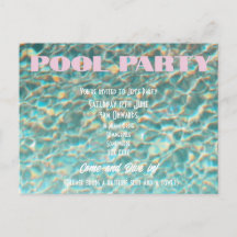Retro Fun Pool Party Invitation