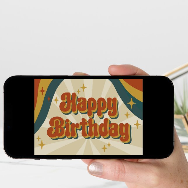 Retro Fun Stylish Original Happy Birthday Card (Front Digital)