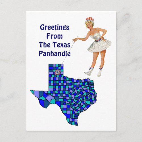 Retro Fun Texas state Map Point Postcard Swapping