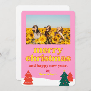 Retro Fun Vibe Christmas Greeting Card