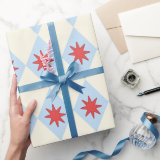Retro Funhaus Circus Star Diamond Wrapping Paper