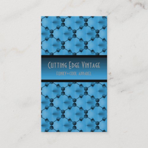 Retro Funk Circles Business Card, Light Blue