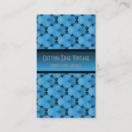 Customizable Retro Funk Circles Business Card, Light Blue