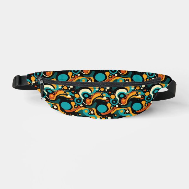Retro Funk Psychedelic Abstract Seamless Pattern Fanny Pack (Front)
