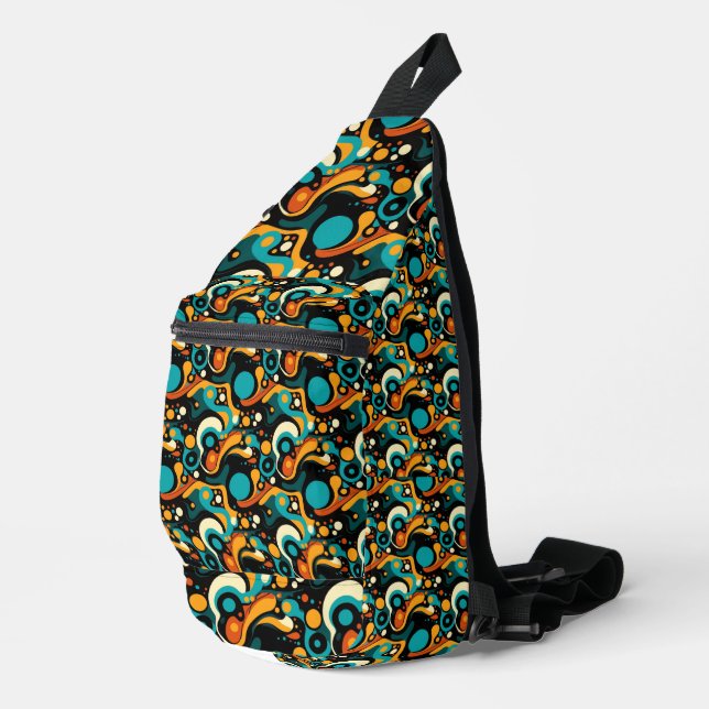 Retro Funk Psychedelic Abstract Seamless Pattern  Sling Bag (Right Corner)