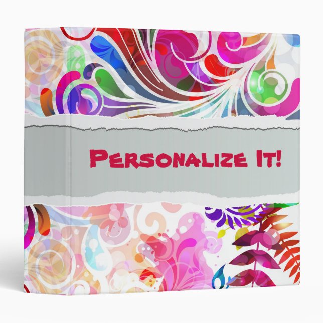 Retro Funky 3 Ring Binder (Front/Spine)