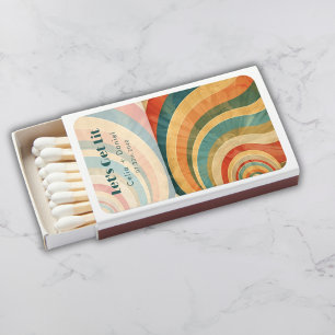 Retro Funky 60 Let's Get Lit Wedding Favor Matches