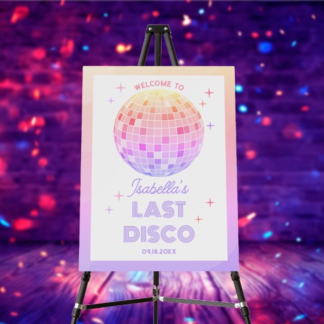 Retro Funky 70s Pink Disco Ball Bachelorette Party Foam Board (Creator Uploaded)