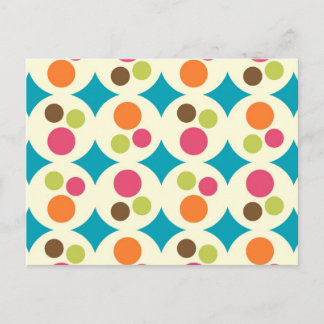 Retro Funky 70s Polka Dot Pattern Postcard