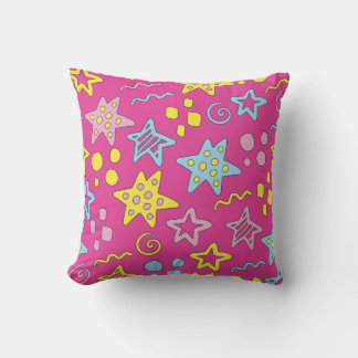 Retro Funky cartoon Pop Art Stars Memphis 80s Throw Pillow