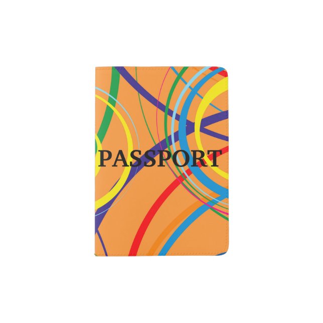 Retro Funky Circle Design Passport Holder (Front)
