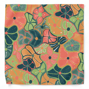 Retro Funky Colorful Flower Pattern Bandana