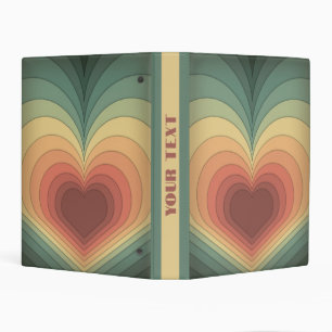 Retro Funky Colourful Heart Mini Binder
