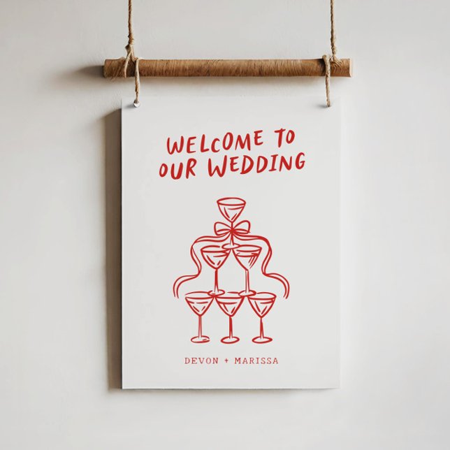 Retro Funky Fun Illustrated Wedding Welcome Sign (Creator Uploaded)