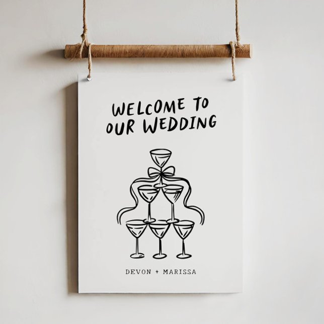 Retro Funky Fun Illustrated Wedding Welcome Sign (Creator Uploaded)