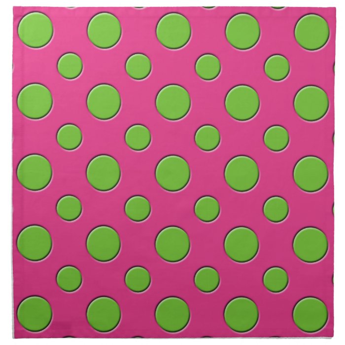 Retro Funky Green Polka Dots Pink Background Napkin