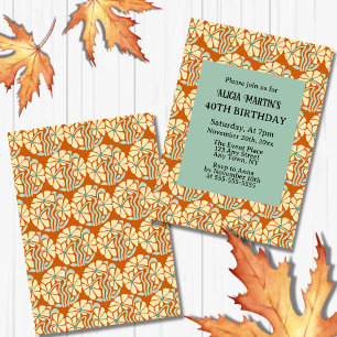 Retro Funky Groovy Boho Botanical Birthday Invitation
