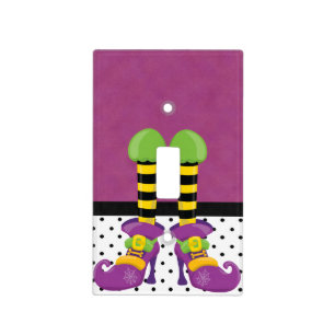 Retro Funky Halloween Witch Shoes Light Switch Cover