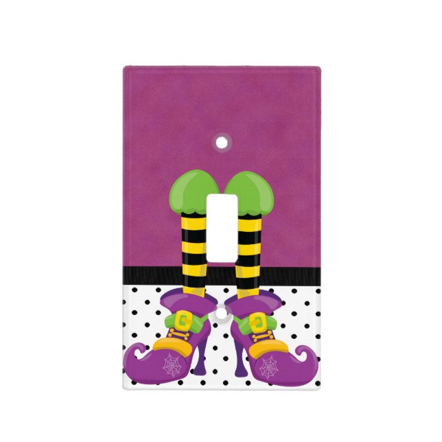 Retro Funky Halloween Witch Shoes Light Switch Cover (Front)
