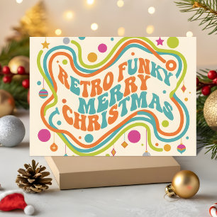 Retro Funky Merry Christmas Holiday Card