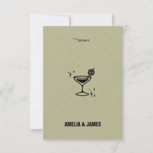 Retro Funky Modern Wedding Enclosure card