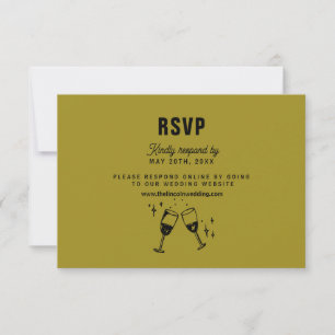 Retro Funky Modern Wedding RSVP Card