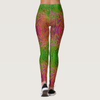 Memphis Style 80s Geometric Bright Color Pattern Leggings | Zazzle