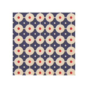 Retro Funky Seamless Vintage Design Wood Wall Art