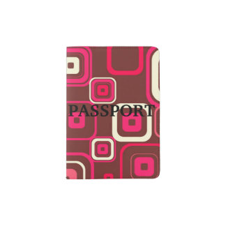 Retro Funky Square Design Passport Holder